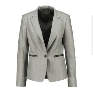 rag & bone Alpine Wool-Blend Grey Silver Zipper Jacket Blazer